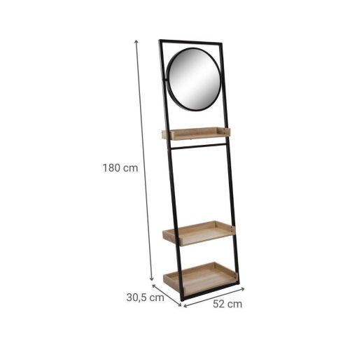 Estantería de metal 3 baldas de madera MDF con espejo 21810097