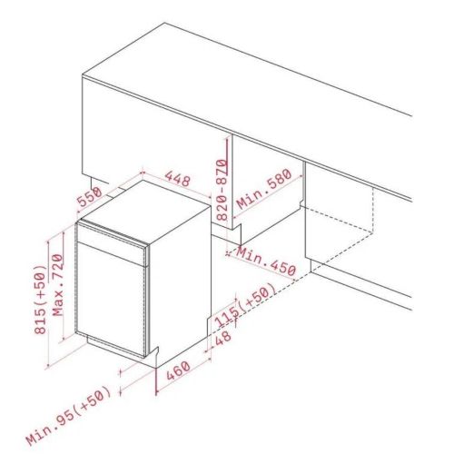 Lavavajillas integrable de 45 cm 9 cubiertos con 5 programas de lavado Negro TEKA 40782147