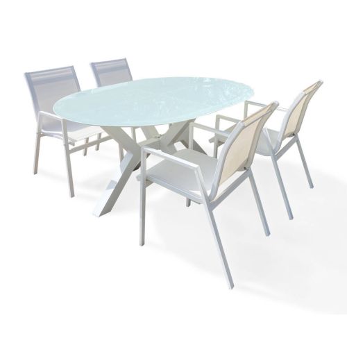 Conjunto de Jardín 5 piezas Blanco PARÍS-OPORTO
