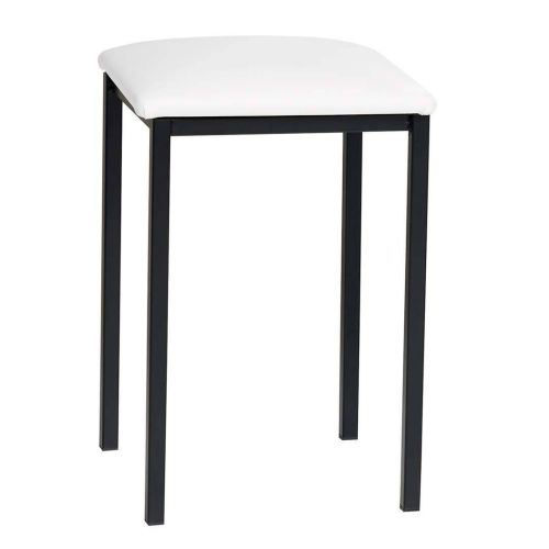 Taburete de Cocina de Metal Negro con Asiento Tapizado 780/NG