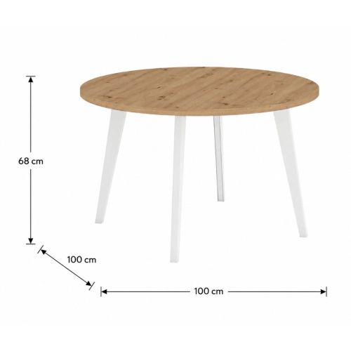 Mesa Fija 100 cm con Patas Metálicas Inclinadas M818
