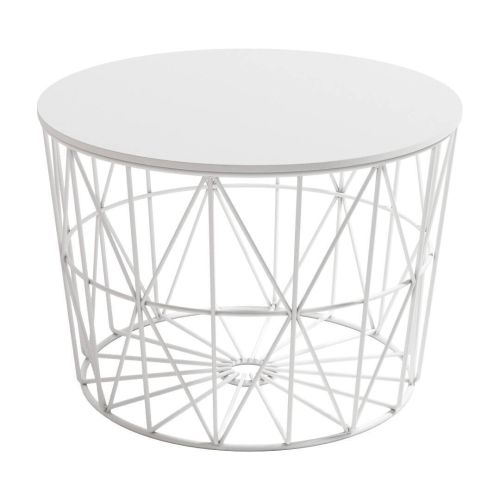 Mesa de Centro Redonda con Estructura Blanca Atlántico CG1108B