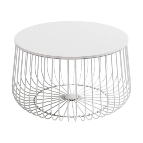 Mesa de Centro Redonda con Estructura Blanca ÍNDICO CG1106B