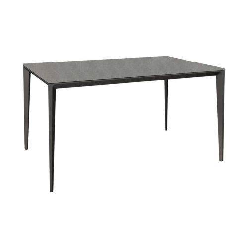 Mesa de Comedor Rectangular 160 cm Porcelánico y Metal Negro Cortés