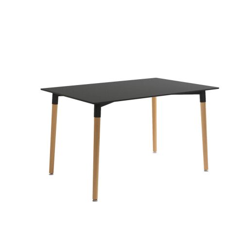 Mesa de comedor Fija con Patas de Madera y Sobre de MDF Lacado CARIBE 120 cm