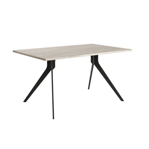 Mesa de Comedor Patas Negras Fija de 140 cm metal-Melamina ISEO