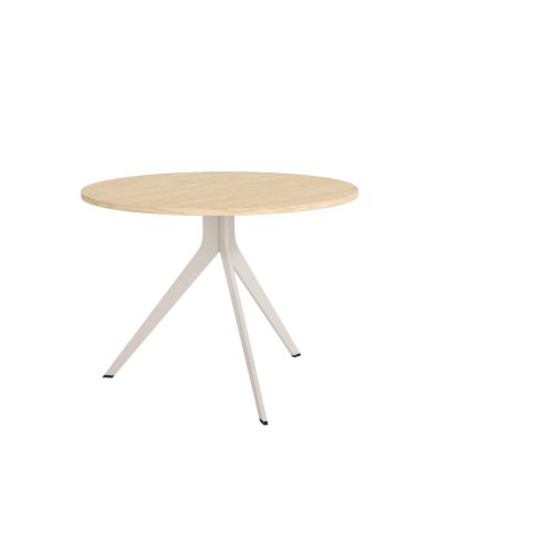 Mesa de Comedor ORTA Redonda Estructura Metálica Marfil de 100 cm