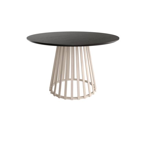 Mesa de Comedor de Metal Marfil y Sobre Biselado de 25 mm 120 cm SAHARA