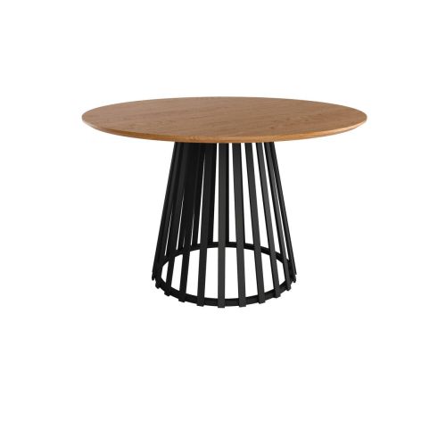 Mesa de Comedor de Metal Negro y Sobre Biselado de 25 mm 120 cm SAHARA