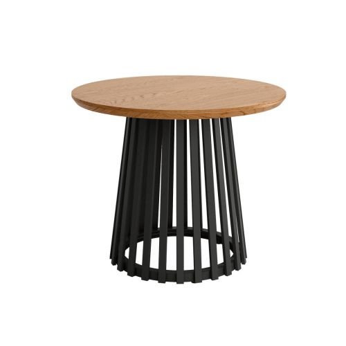 Mesa Auxiliar de Metal Negro y Sobre Biselado de 25 mm 60 cm SAHARA