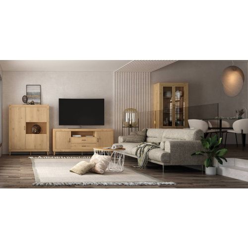 Composición de Salón MOON EVO en roble Nº 6