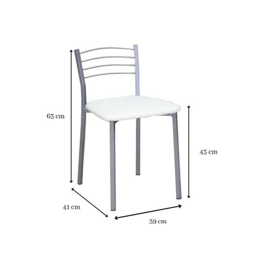 Taburete de Cocina con Estructura Metálica y Polipiel Blanco 10
