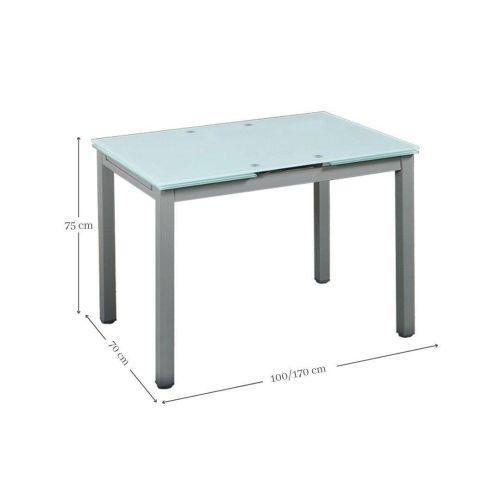 Mesa de Cocina Extensible con Patas de Metal color Gris