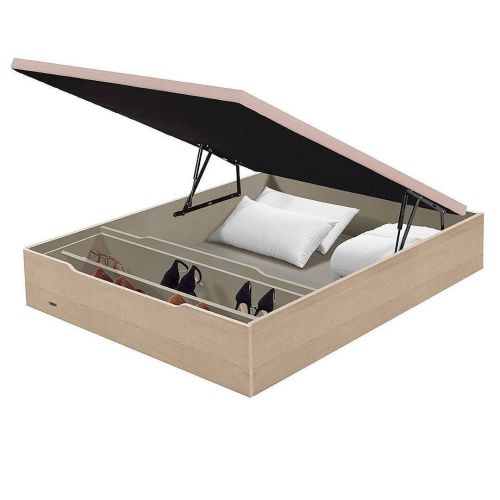 Canapé Abatible 135x190 cm de Madera con Zapatero Natural