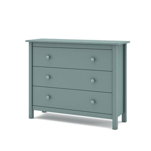 Cómoda de Madera Color Verde Petróleo con 3 Cajones MAX