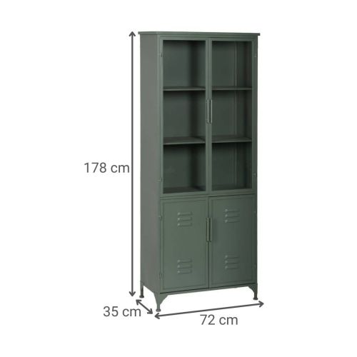 Vitrina Verde Menta de Metal-Cristal 611363