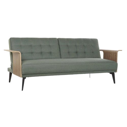 Sofa Cama Clic Clac de Madera Eucalipto y Metal Tapizado en Tela