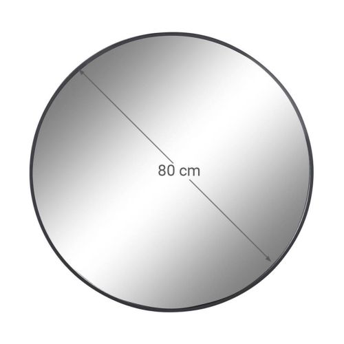 Espejo Redondo de Hierro Cristal Negro 80x2x80 ES-204890