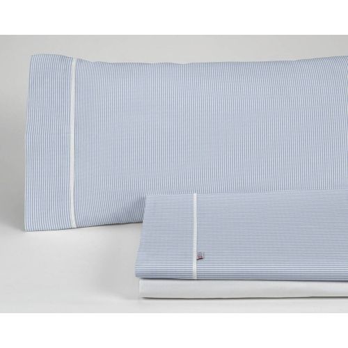 Juego de Sábanas 200 hilos Cama 150 GRETA Azul 2 Almohadas