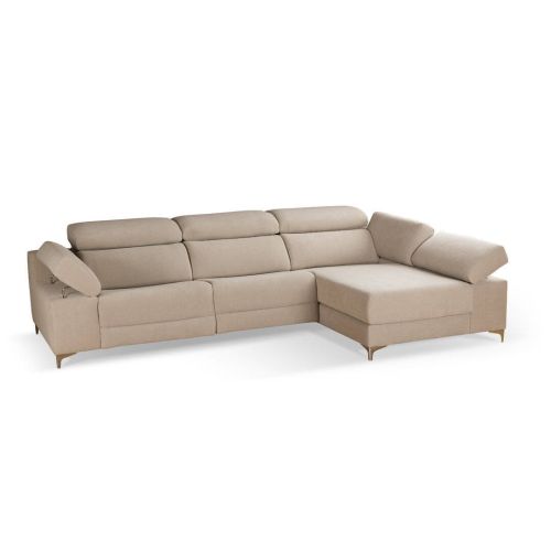 Chaiselongue Derecha 3 Plazas 306 cm Relax Eléctrico Tapizado en Poliéster OLIMPIA