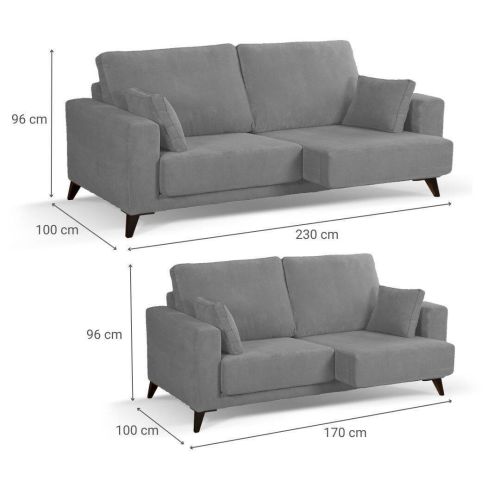 Conjunto Sofás 3+2 Plazas Tapizado en Poliéster GIOVANI