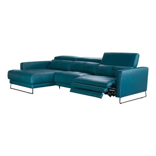 Sofá Chaise Longue Izquierda Relax Eléctrico Tapizado en Piel ISABEL