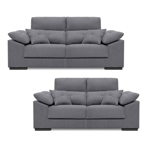 Conjunto de Sofás 3+2 Plazas con Cabezal Reclinable y Asientos Deslizantes NOEMI