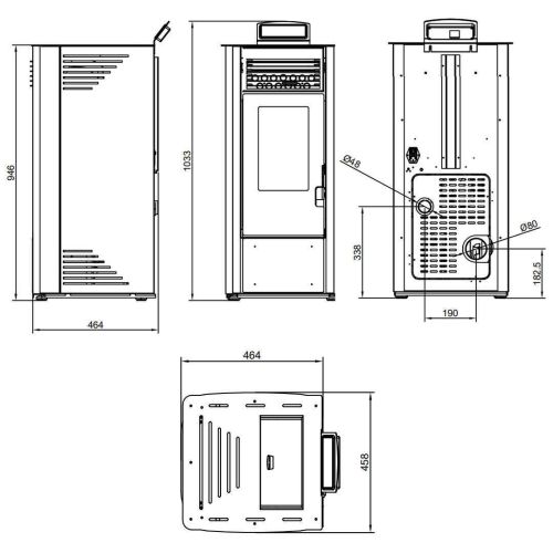 Estufa de Pellets Eider KING 10 k Blanco de 9,89 kW