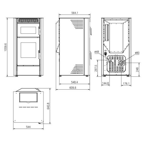 Estufa de Pellets Eider 10 kW con Horno OLIMPIA