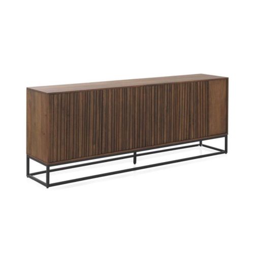 Aparador de 4 Puertas de Madera Maciza de Mango con Base de Metal GABAR 10818