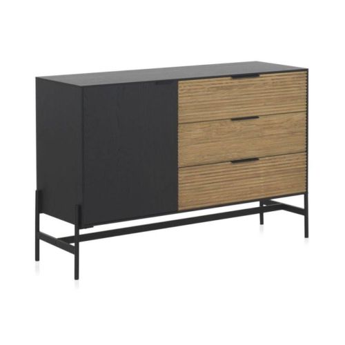 Aparador con acabado en Fresno Negro y cajones de Fresno Natural GABAR 10975
