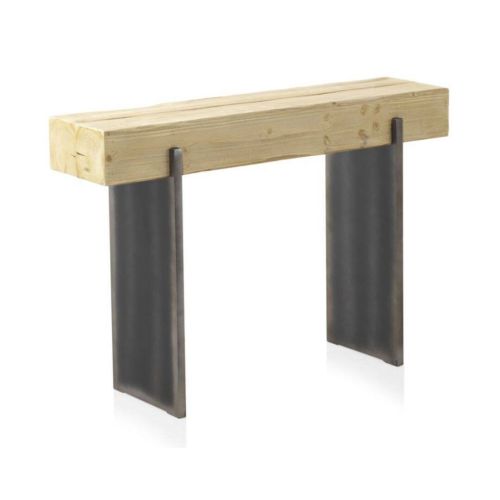 Consola de madera maciza chapada en abeto natural GABAR 10935