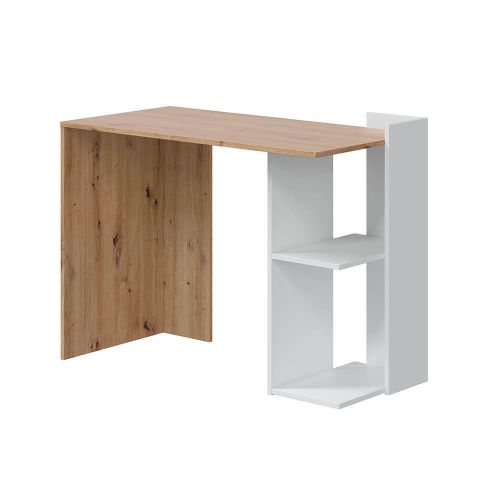 Mesa de escritorio Artik roble nodi y blanco 012317W