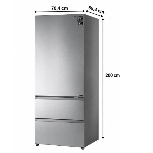 Frigorífico Francés INFINITON 200x70cm Clase E FRD-456WT20XEN