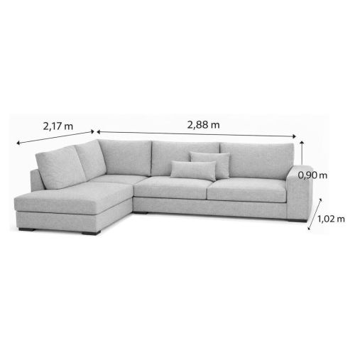 Sofá Chaise Longue Izquierda 288 cm Tapizado en Tela HORUS