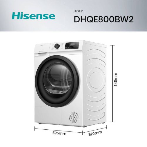 Secadora de 8kg HISENSE Clase A++ DHQE800BW2