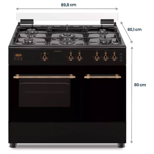Cocina de Gas Infiniton CCRST90EPH 5 Fuegos con Horno de 59 L