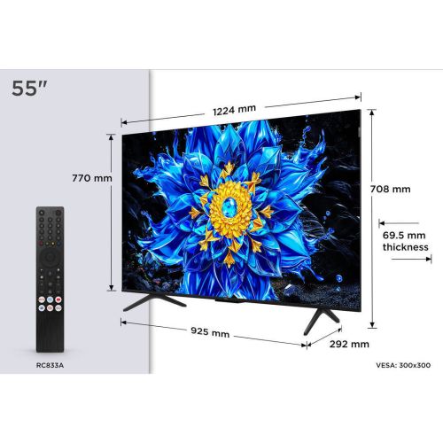 Televisor 55" TCL 55P8L QD-Mini LED 4K Google TV 144 Hz