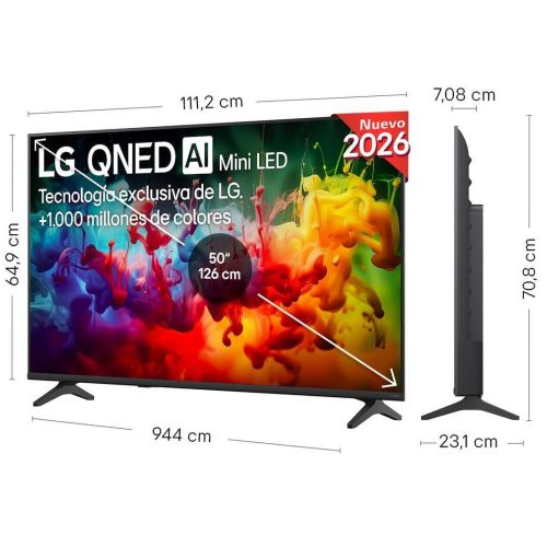 Televisor 50" LG 50QNED72B6B QNED MiniLED 4K con Procesador a7 AI