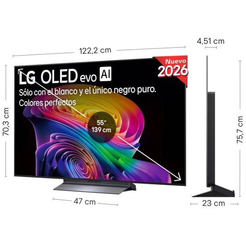 Televisor 55" LG OLED55C66LB OLED evo C6 4K con Alpha 11 AI