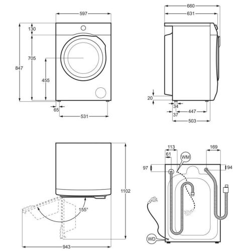 Lavadora de Carga Frontal AEG LFR7324L4O 12Kg 1400rpm ProSteam UniversalDose