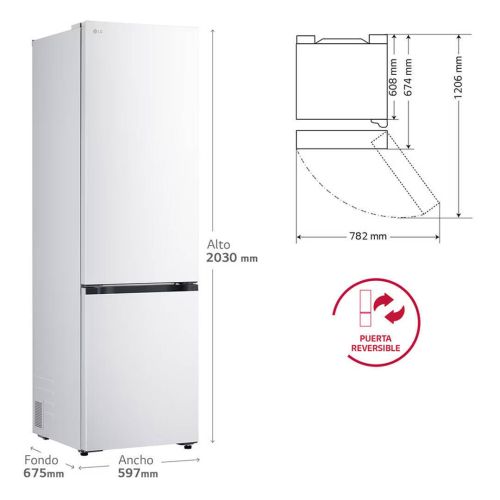 Frigorífico Combi LG GBBS524DSW 375L DoorCooling+ Blanco Clase D
