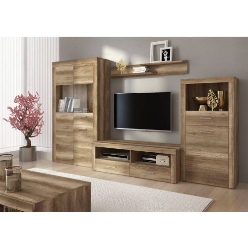 Composición Apilable de Comedor de 300 cm en color Madera Veteado TEXAS