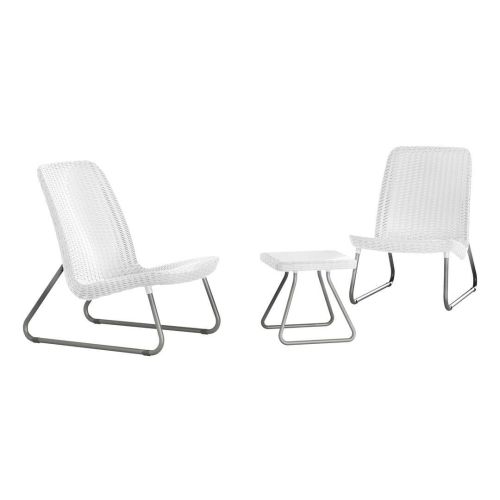 Conjunto de Jardín Blanco en Plástico y Metal RIO