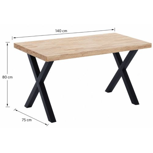 Mesa de Comedor Madera-Metal Color Roble BARCA MBLMES0000014A