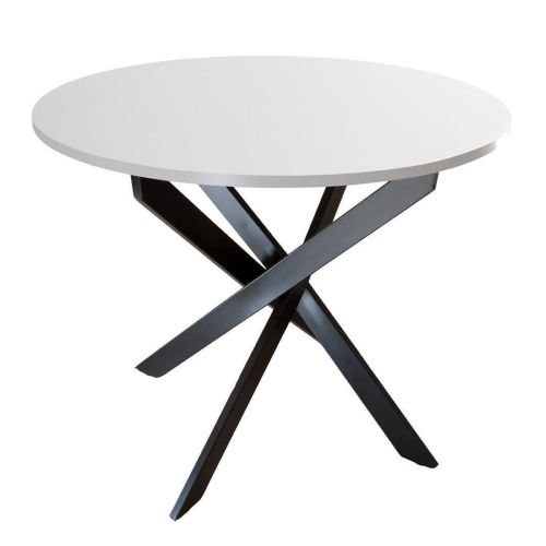 Mesa de Comedor Redonda de Madera y Metal BOLTON