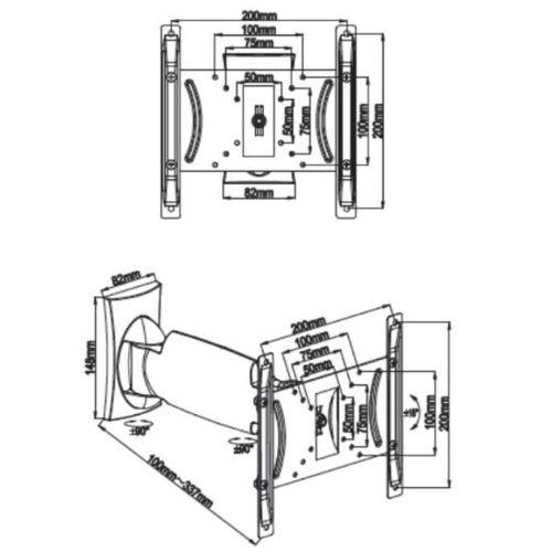 Soporte de Pared Articulado para TV de 19-40" Vivanco VVTVFM040IN20KGSING