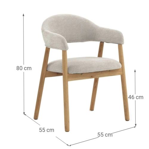 Pack de 2 Sillones de Madera-Chenilla Blanca GABAR 11330/1