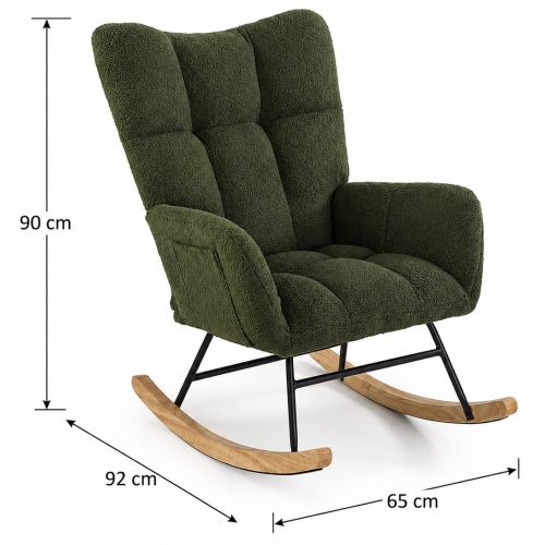 Mecedora Tapizada con Reposabrazos de Madera y Metal 22970006