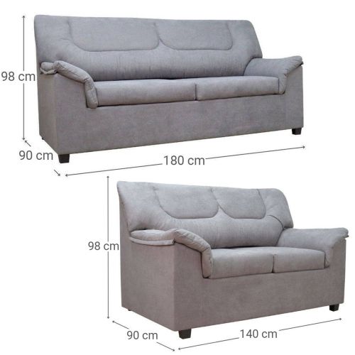 Conjunto Sofás 3+2 Plazas Tapizado en Tejido color Perla YUQUE